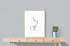 Line Drawn Couple-Wall_Art-60 x 80cm-Framed Print-Wood-Pixalot