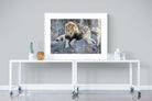 Lion & Lioness-Wall_Art-120 x 90cm-Framed Print-White-Pixalot