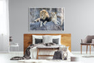 Lion & Lioness-Wall_Art-150 x 100cm-Mounted Canvas-White-Pixalot