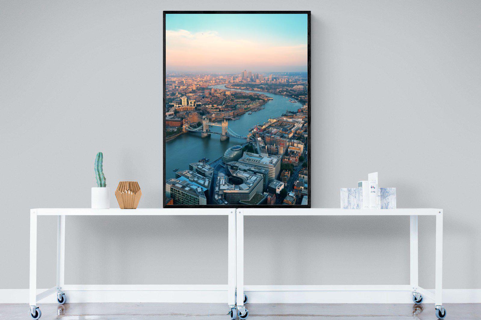 London-Wall_Art-90 x 120cm-Mounted Canvas-Black-Pixalot