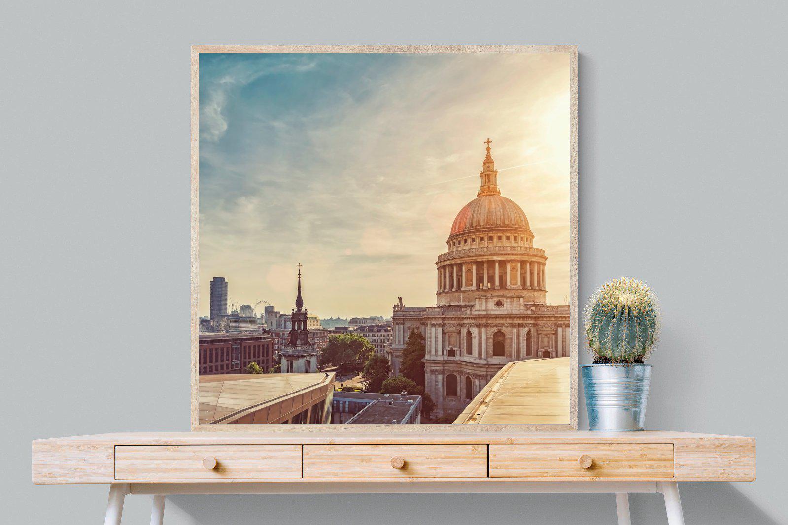 London's Cathedral-Wall_Art-100 x 100cm-Mounted Canvas-Wood-Pixalot