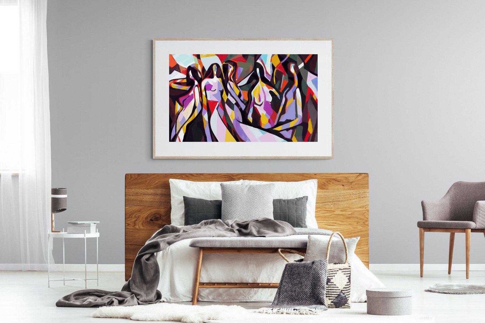 Lounging Ladies-Wall_Art-150 x 100cm-Framed Print-Wood-Pixalot