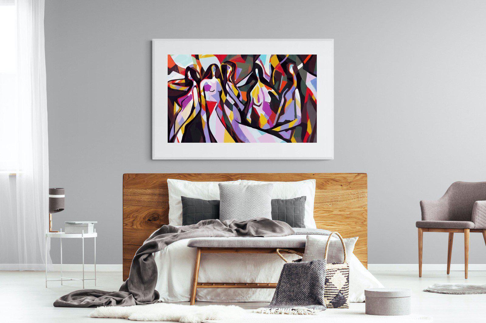Lounging Ladies-Wall_Art-150 x 100cm-Framed Print-White-Pixalot