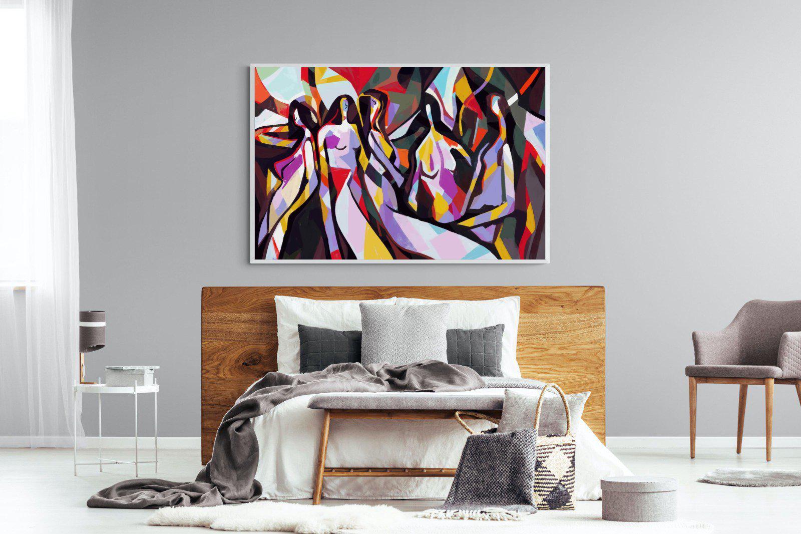 Lounging Ladies-Wall_Art-150 x 100cm-Mounted Canvas-White-Pixalot