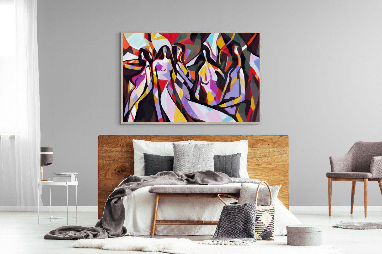 Lounging Ladies-Wall_Art-150 x 100cm-Mounted Canvas-Wood-Pixalot