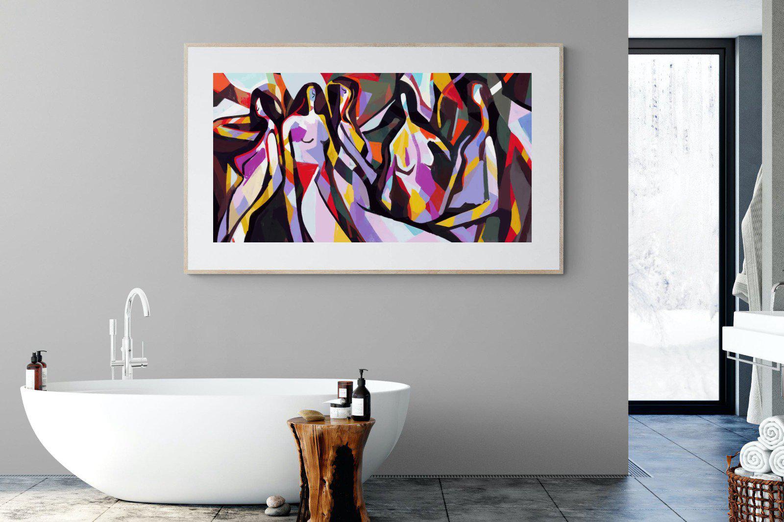 Lounging Ladies-Wall_Art-180 x 110cm-Framed Print-Wood-Pixalot