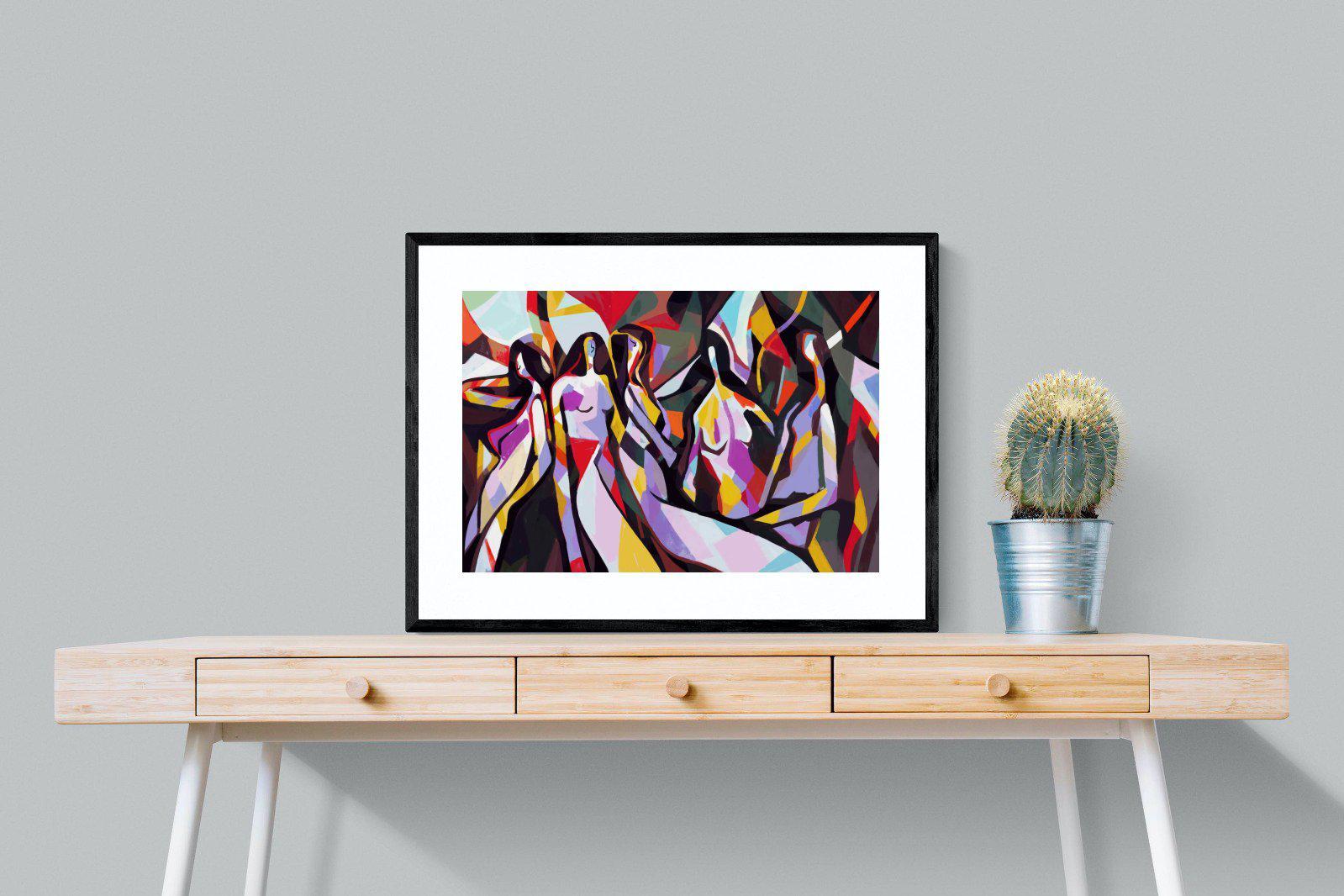 Lounging Ladies-Wall_Art-80 x 60cm-Framed Print-Black-Pixalot