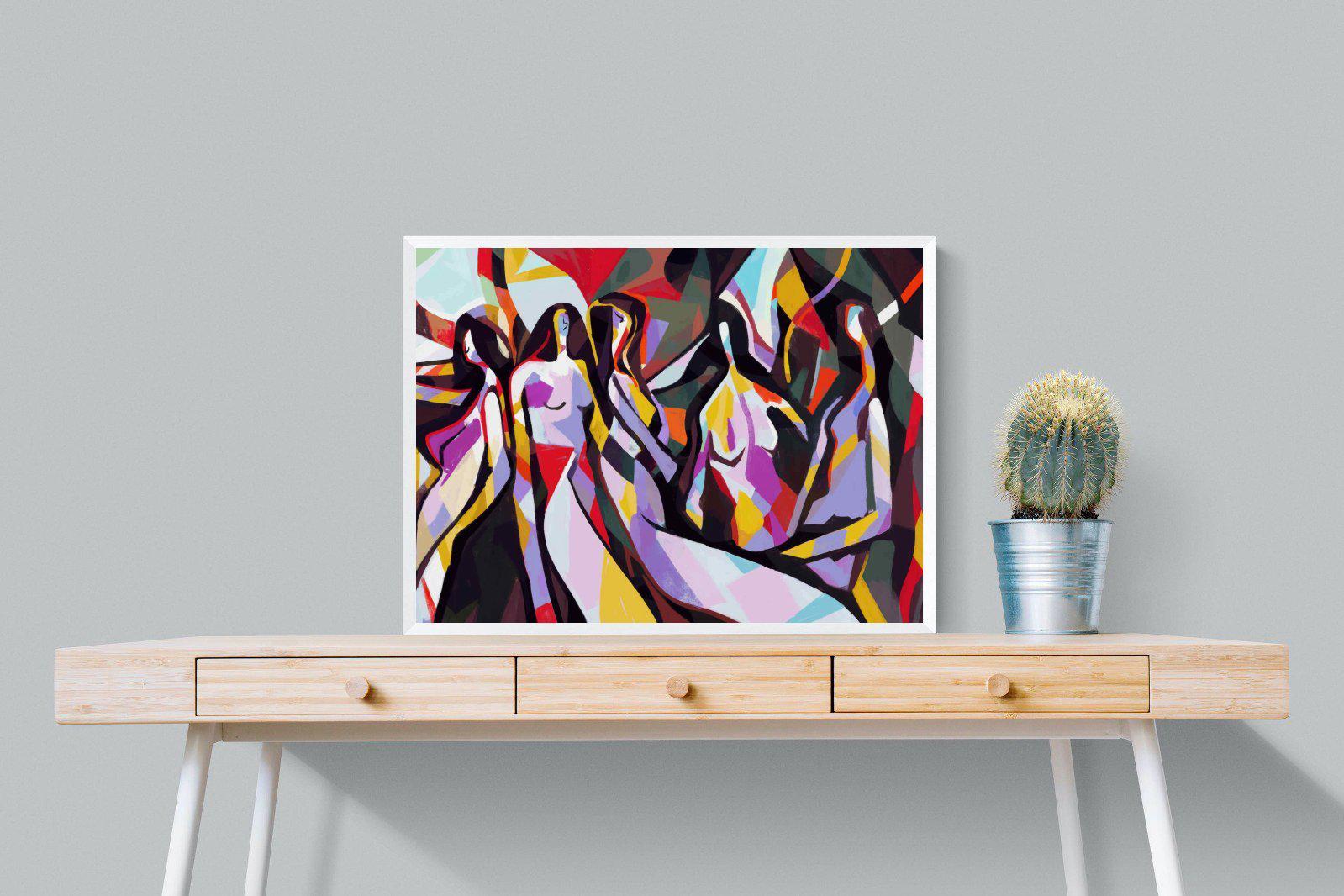 Lounging Ladies-Wall_Art-80 x 60cm-Mounted Canvas-White-Pixalot