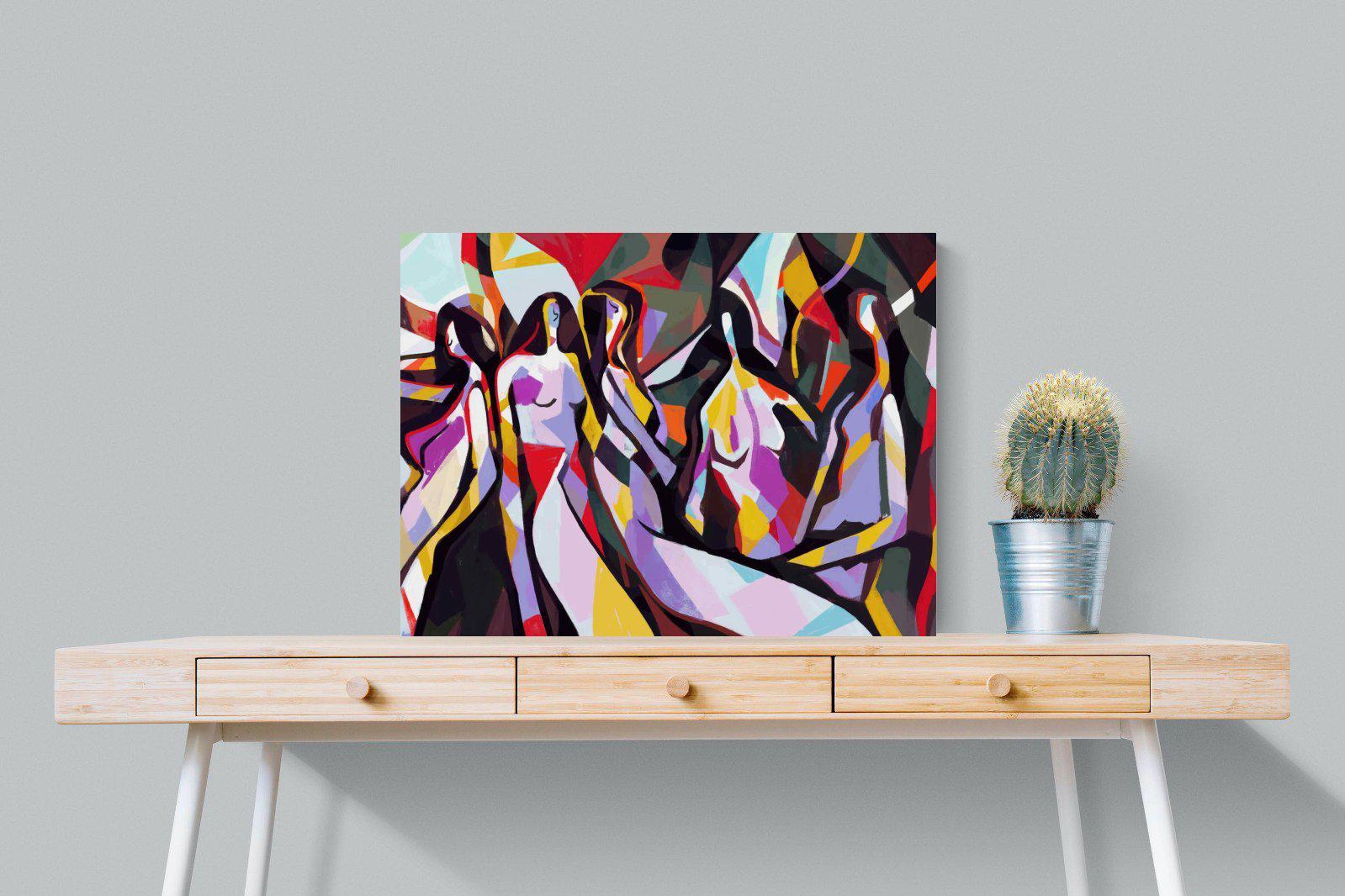 Lounging Ladies-Wall_Art-80 x 60cm-Mounted Canvas-No Frame-Pixalot