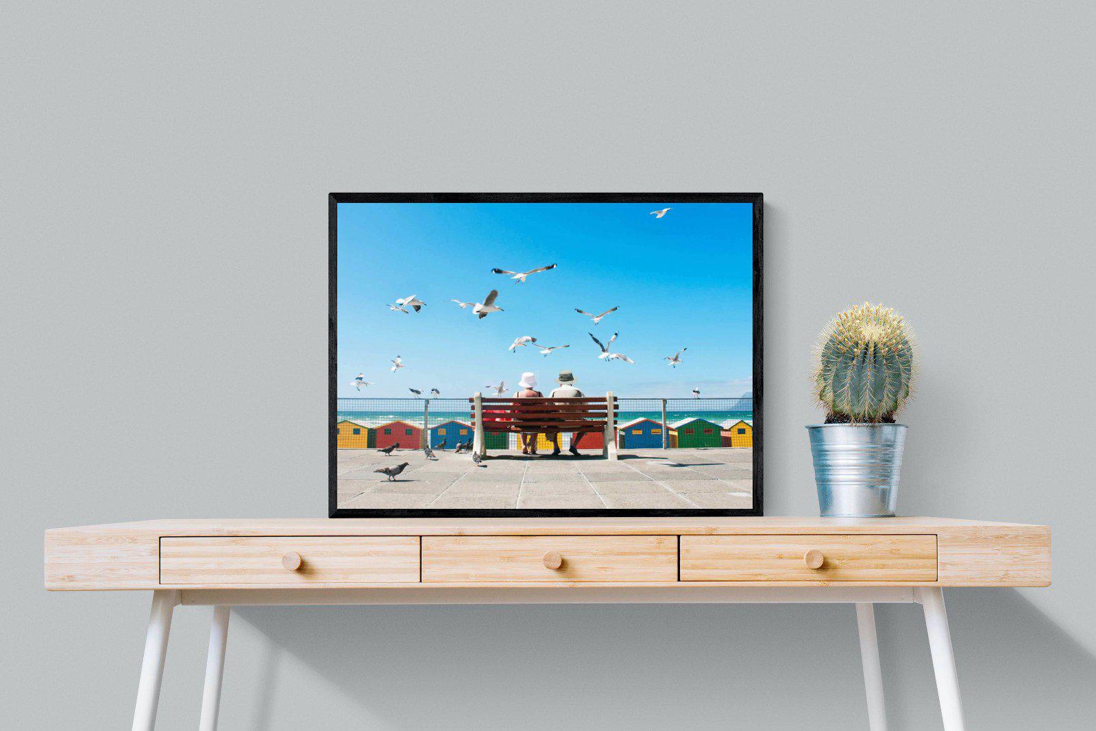 Lunch At The Beach-Wall_Art-80 x 60cm-Mounted Canvas-Black-Pixalot