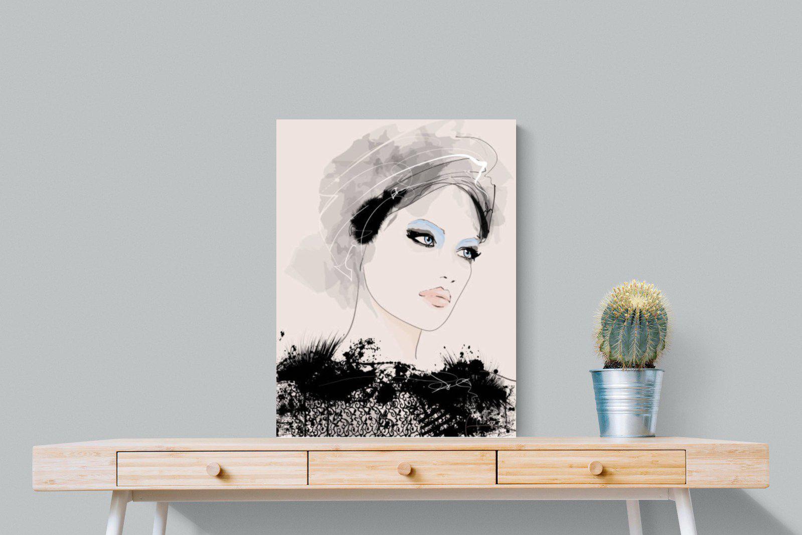 Mademoiselle-Wall_Art-60 x 80cm-Mounted Canvas-No Frame-Pixalot