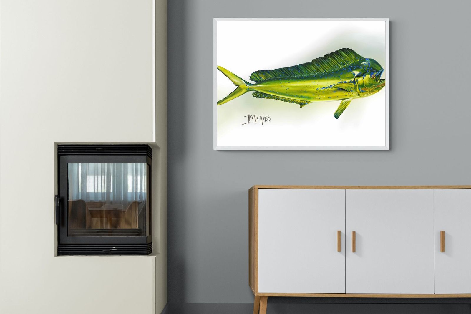 Mahi Mahi-Wall_Art-100 x 75cm-Mounted Canvas-White-Pixalot