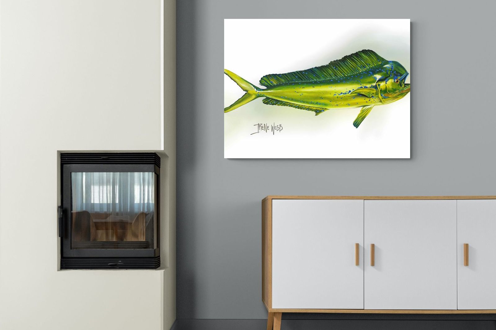 Mahi Mahi-Wall_Art-100 x 75cm-Mounted Canvas-No Frame-Pixalot