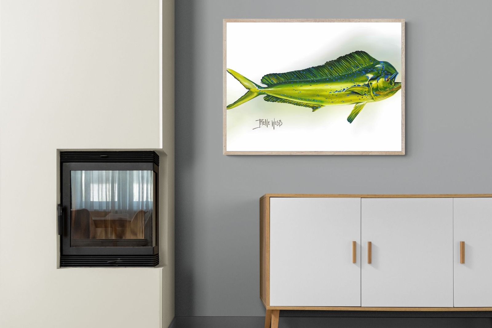 Mahi Mahi-Wall_Art-100 x 75cm-Mounted Canvas-Wood-Pixalot