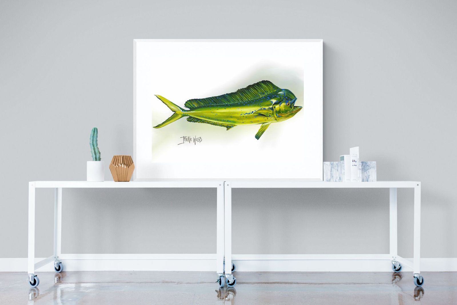 Mahi Mahi-Wall_Art-120 x 90cm-Framed Print-White-Pixalot