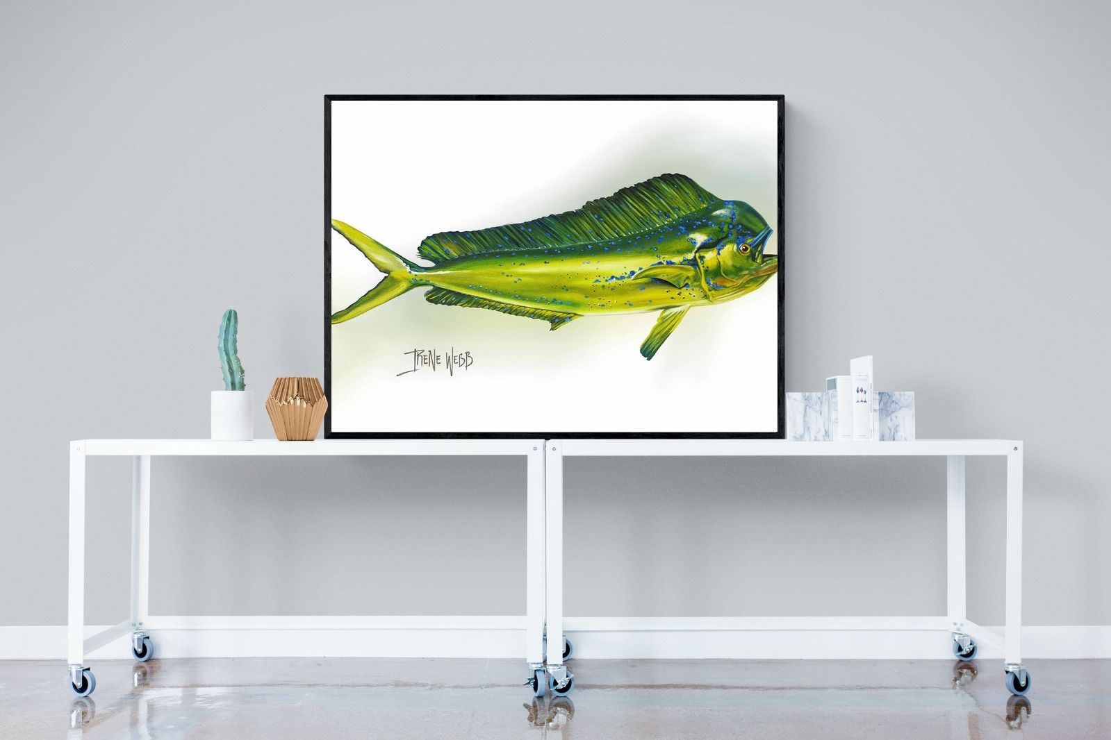 Mahi Mahi-Wall_Art-120 x 90cm-Mounted Canvas-Black-Pixalot