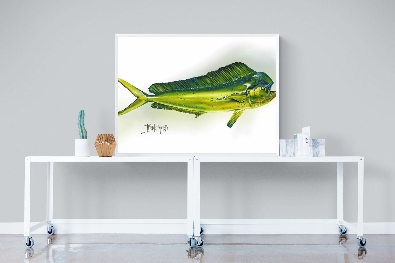 Mahi Mahi-Wall_Art-120 x 90cm-Mounted Canvas-White-Pixalot