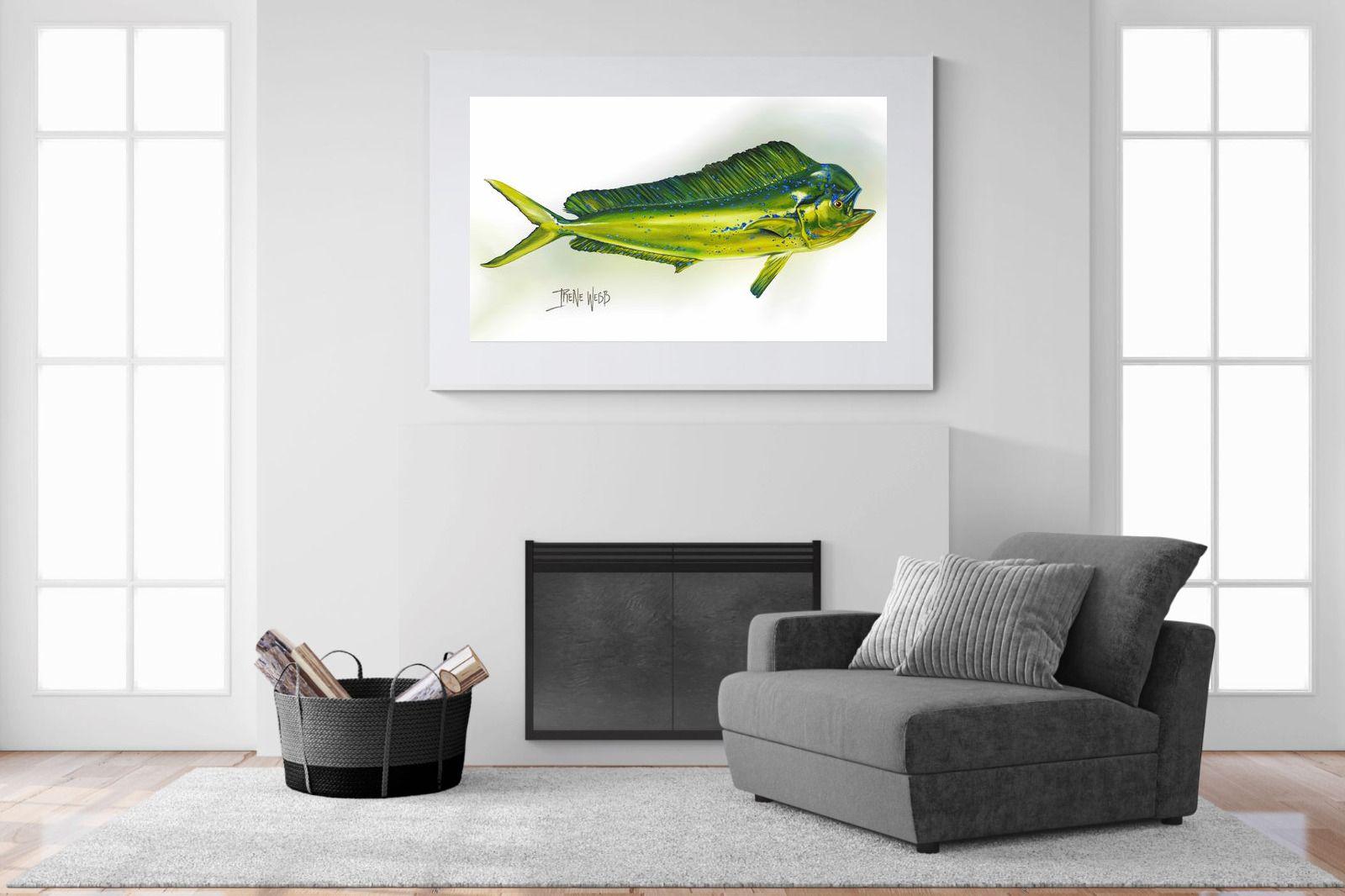 Mahi Mahi-Wall_Art-150 x 100cm-Framed Print-White-Pixalot