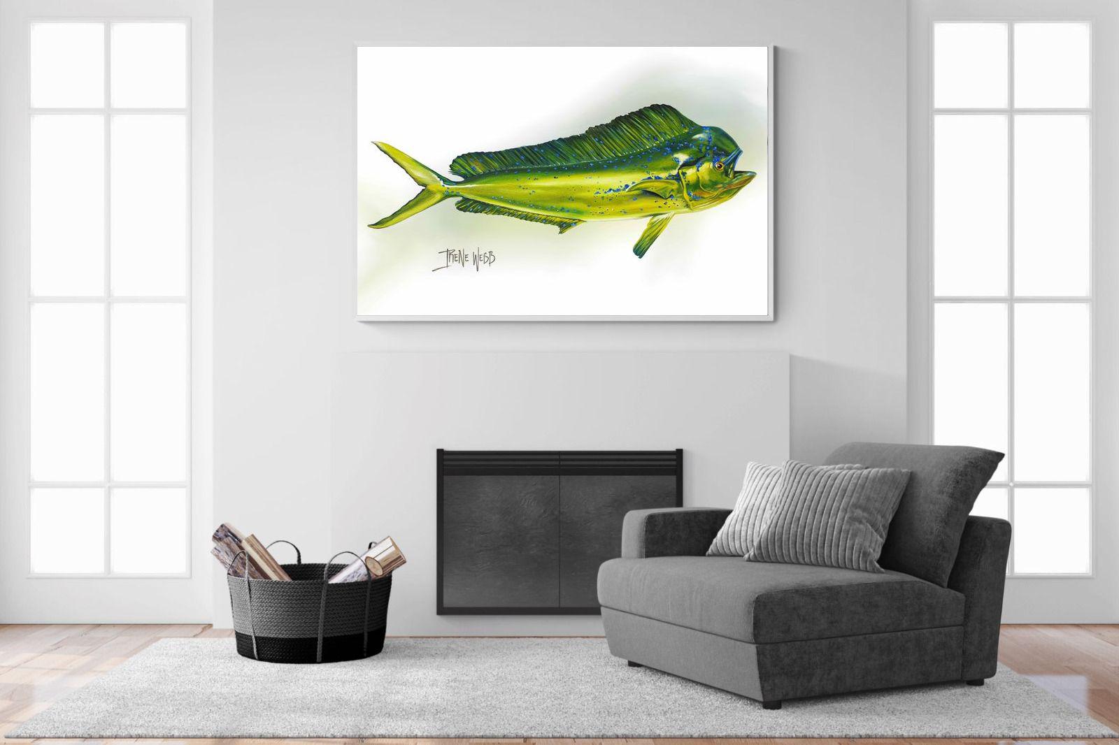 Mahi Mahi-Wall_Art-150 x 100cm-Mounted Canvas-White-Pixalot