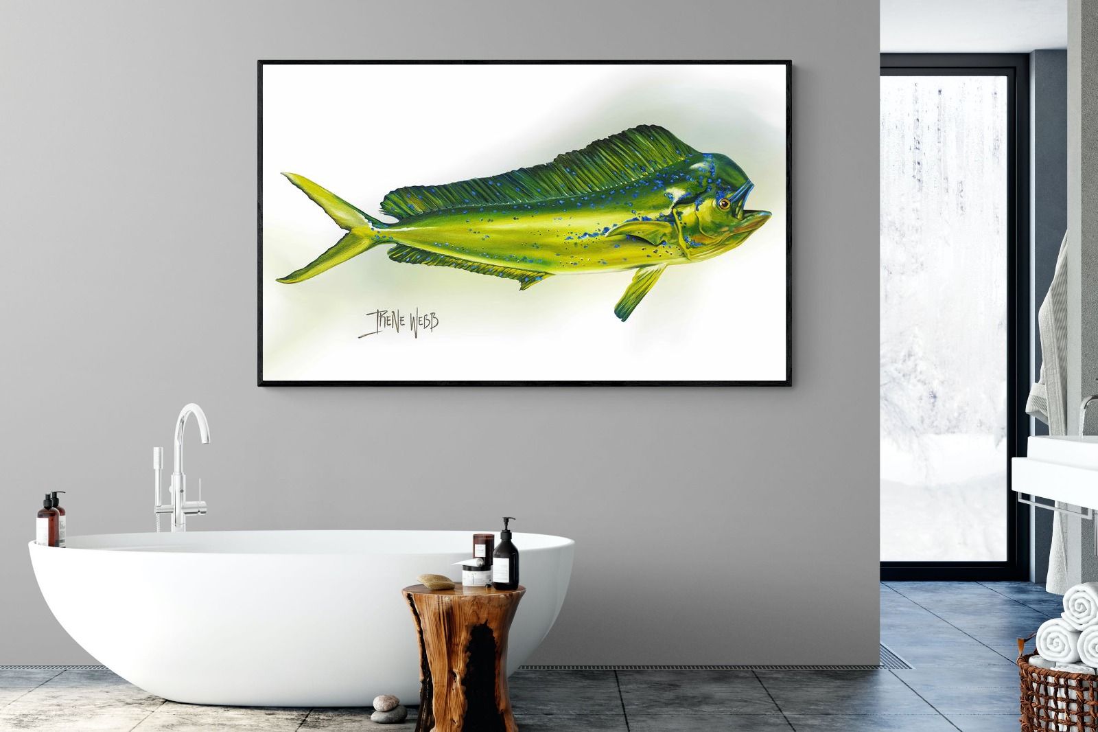 Mahi Mahi-Wall_Art-180 x 110cm-Mounted Canvas-Black-Pixalot