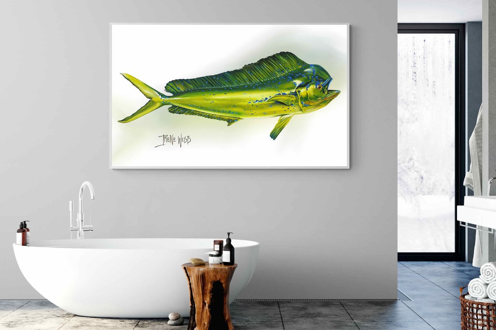 Mahi Mahi-Wall_Art-180 x 110cm-Mounted Canvas-White-Pixalot