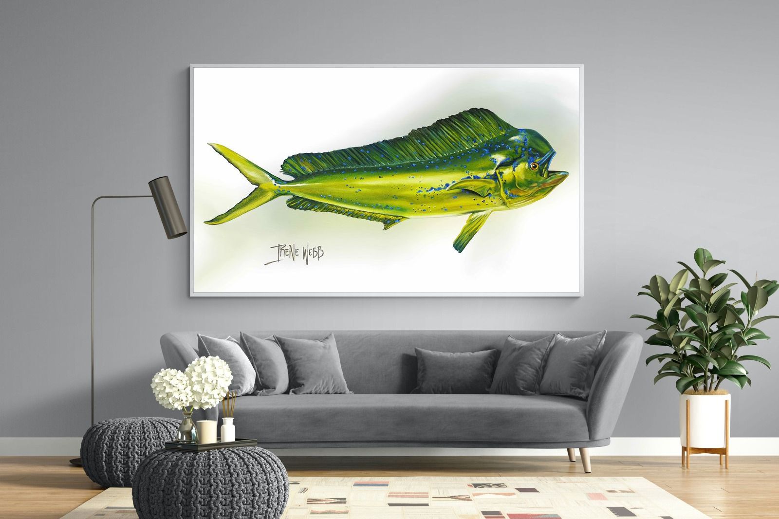 Mahi Mahi-Wall_Art-220 x 130cm-Mounted Canvas-White-Pixalot