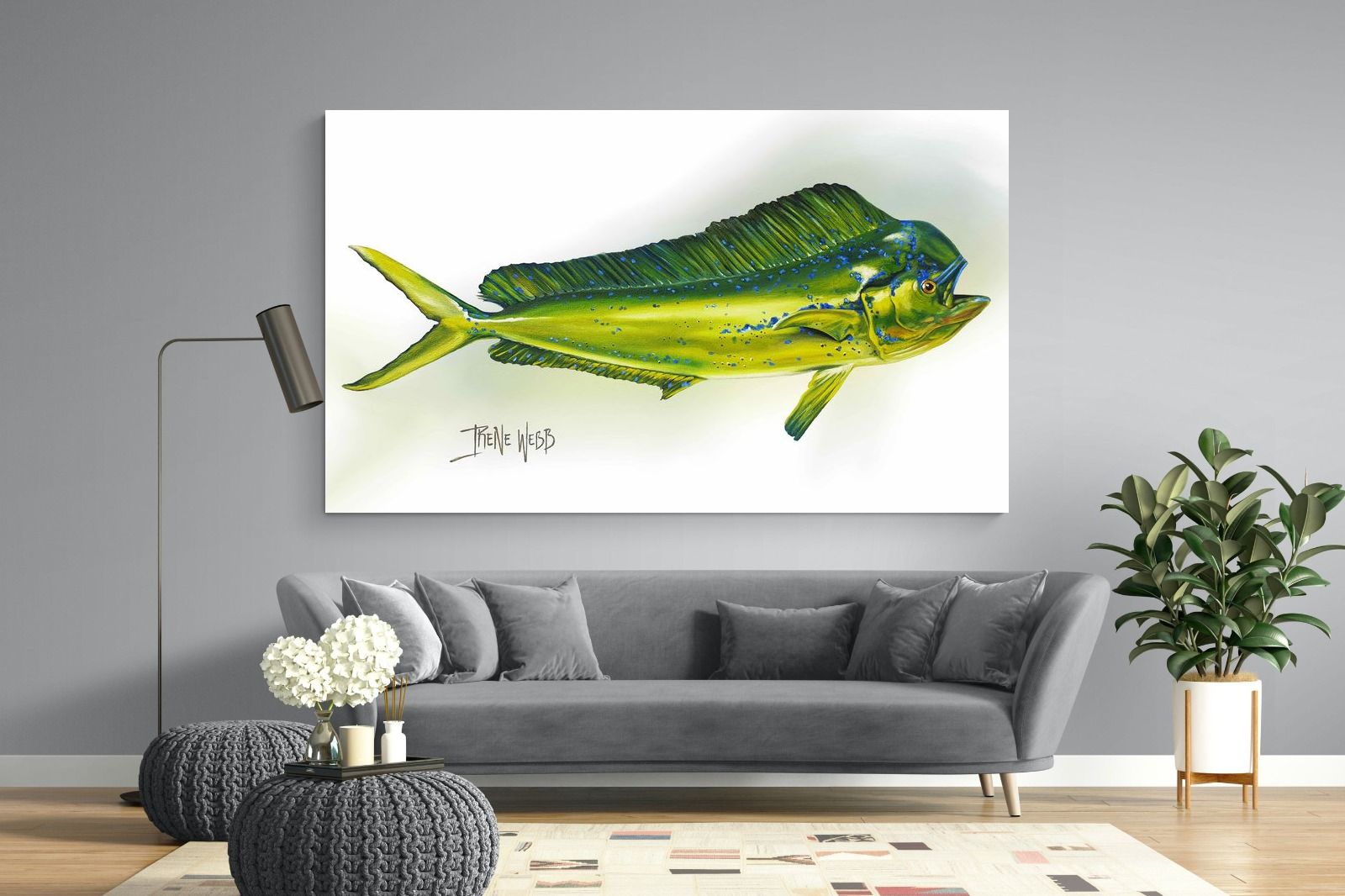 Mahi Mahi-Wall_Art-220 x 130cm-Mounted Canvas-No Frame-Pixalot