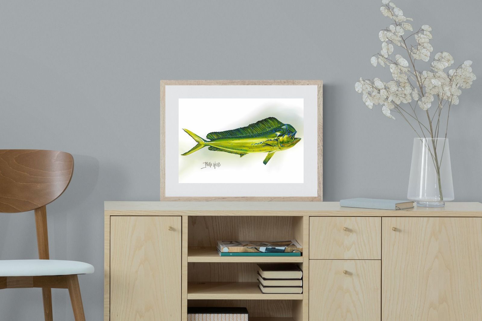 Mahi Mahi-Wall_Art-60 x 45cm-Framed Print-Wood-Pixalot