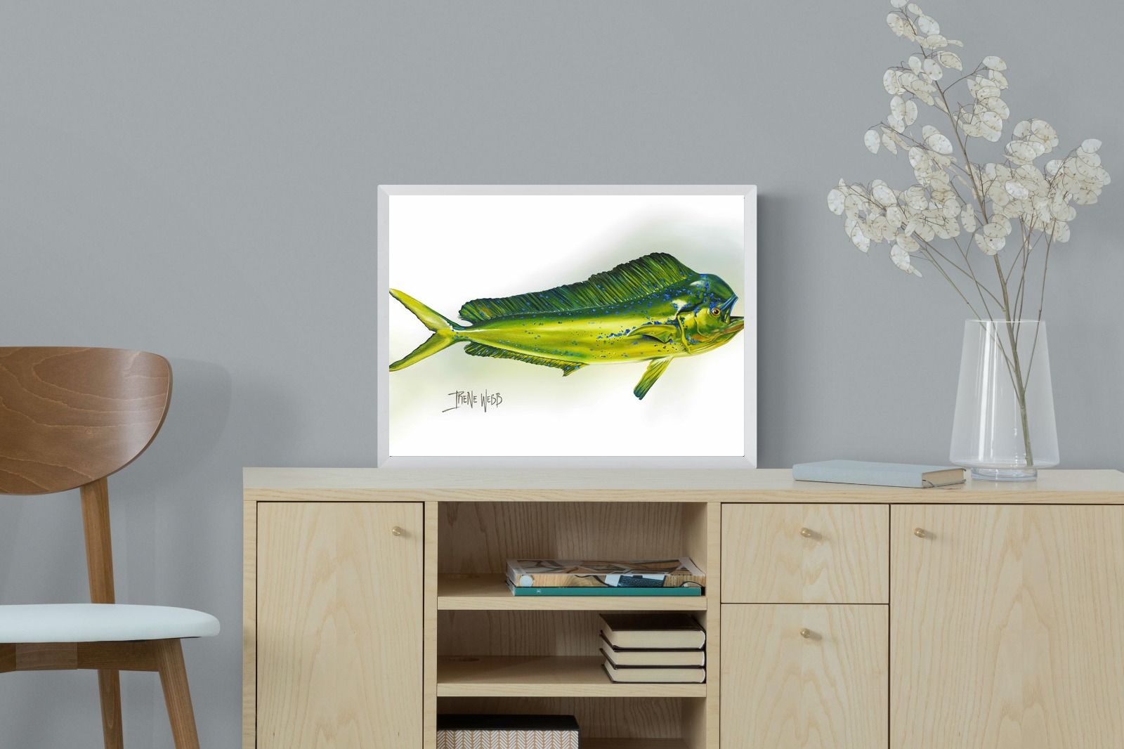 Mahi Mahi-Wall_Art-60 x 45cm-Mounted Canvas-White-Pixalot