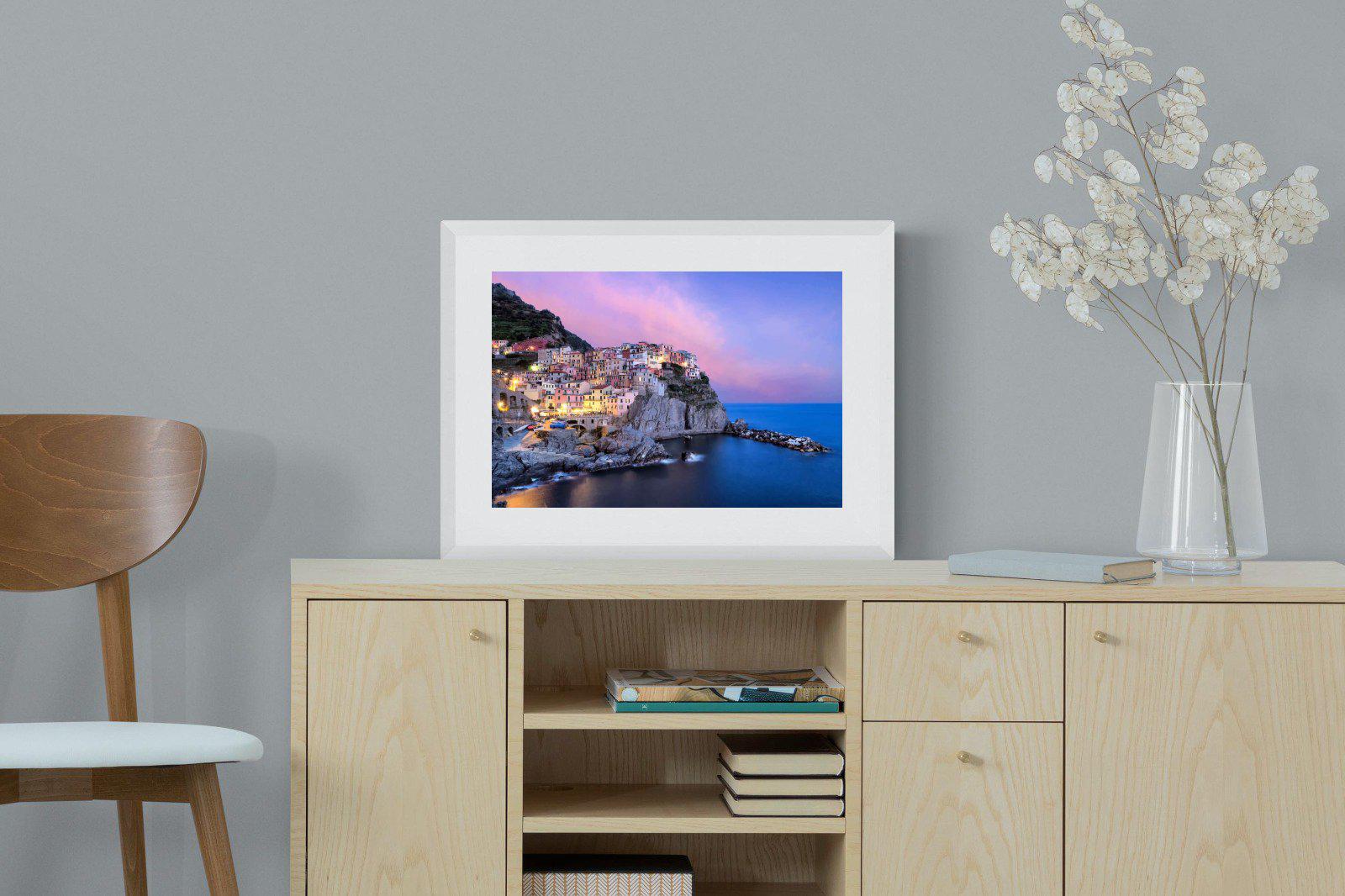 Manarola-Wall_Art-60 x 45cm-Framed Print-White-Pixalot