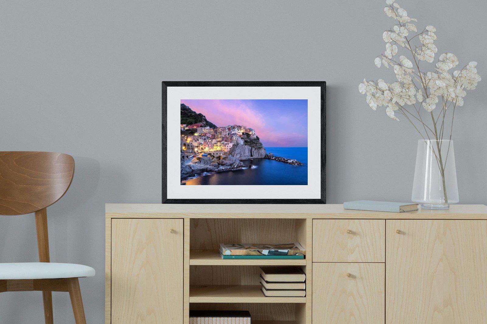 Manarola-Wall_Art-60 x 45cm-Framed Print-Black-Pixalot