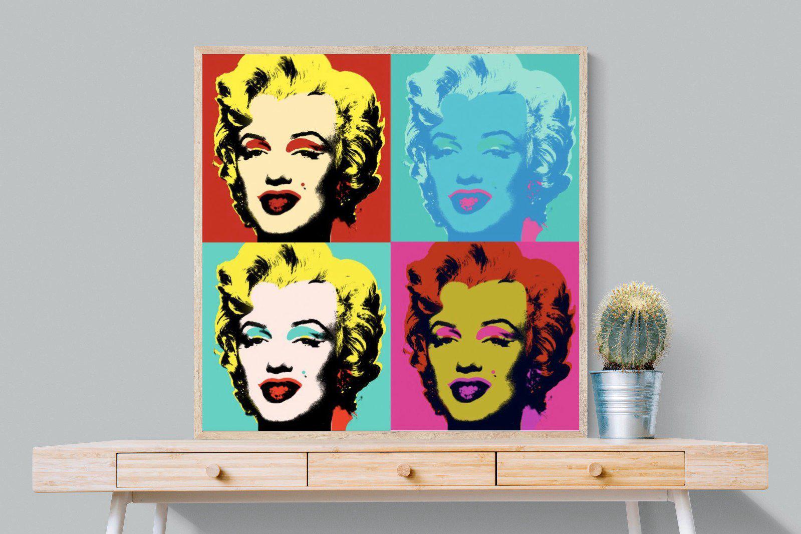 Marilyn Diptych-Wall_Art-100 x 100cm-Mounted Canvas-Wood-Pixalot