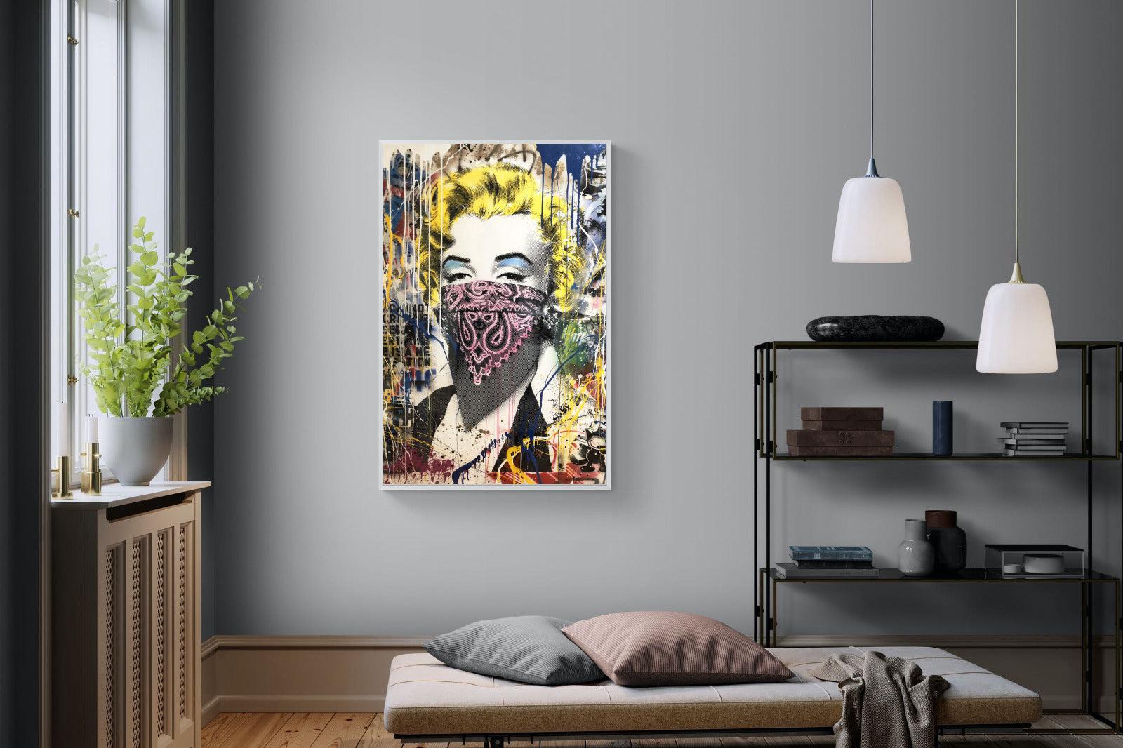 Marilyn Monroe Street Art-Wall_Art-100 x 150cm-Mounted Canvas-White-Pixalot