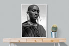 Masai Girl-Wall_Art-75 x 100cm-Mounted Canvas-White-Pixalot