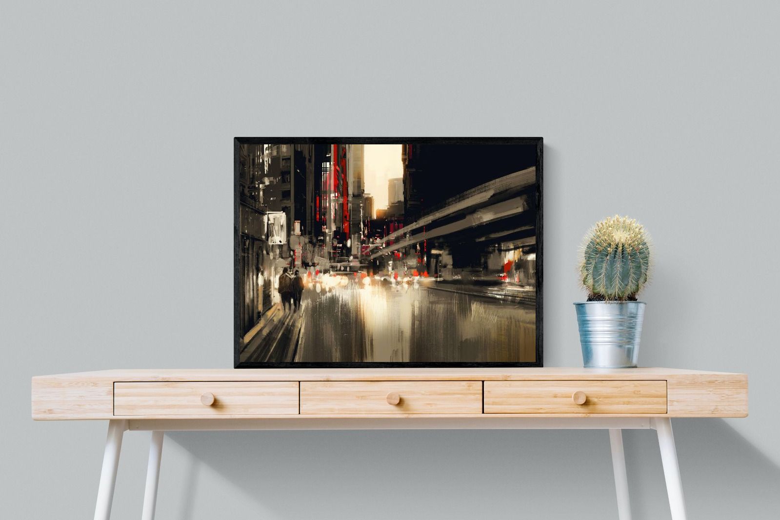 Metro-Wall_Art-80 x 60cm-Mounted Canvas-Black-Pixalot