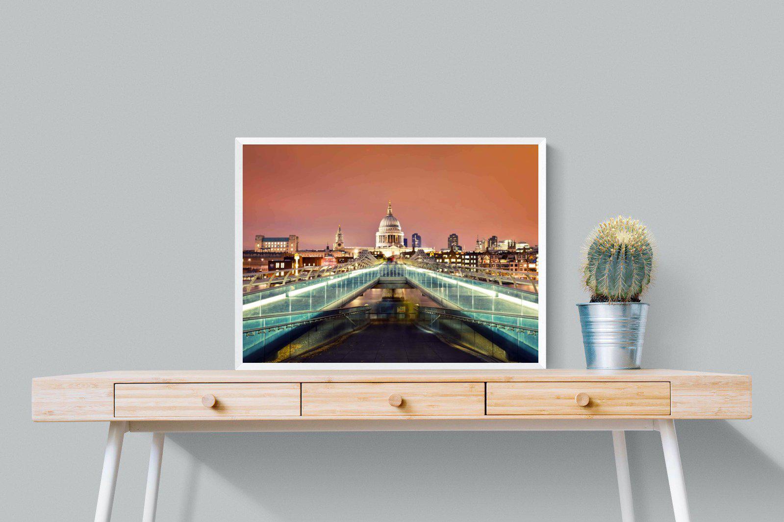 Millenium Bridge-Wall_Art-80 x 60cm-Mounted Canvas-White-Pixalot