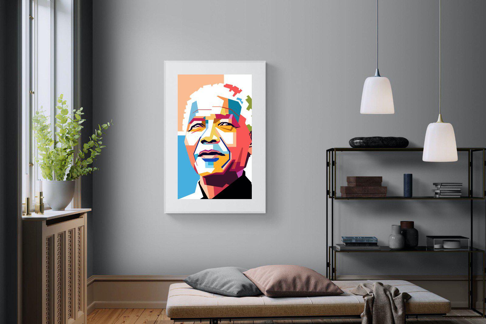 Modern Madiba-Wall_Art-100 x 150cm-Framed Print-White-Pixalot