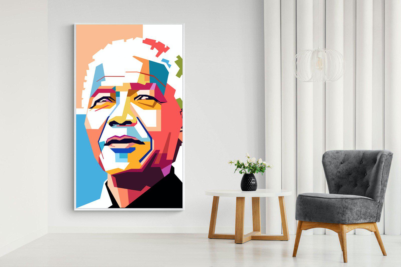 Modern Madiba-Wall_Art-130 x 220cm-Mounted Canvas-White-Pixalot