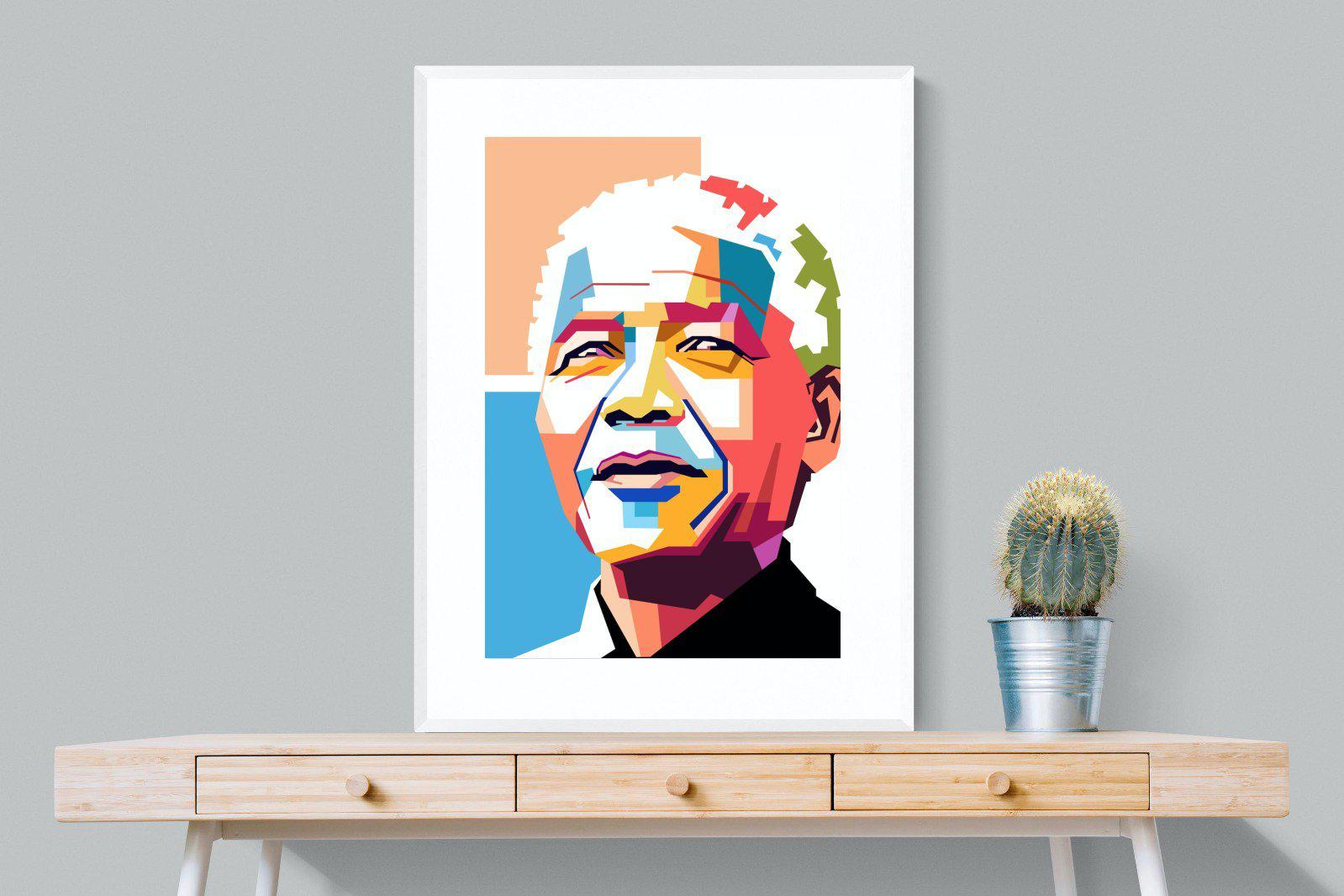 Modern Madiba-Wall_Art-75 x 100cm-Framed Print-White-Pixalot