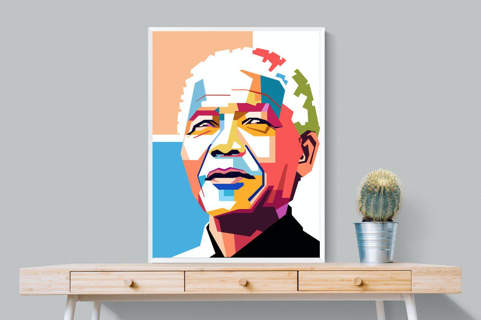 Modern Madiba-Wall_Art-75 x 100cm-Mounted Canvas-White-Pixalot