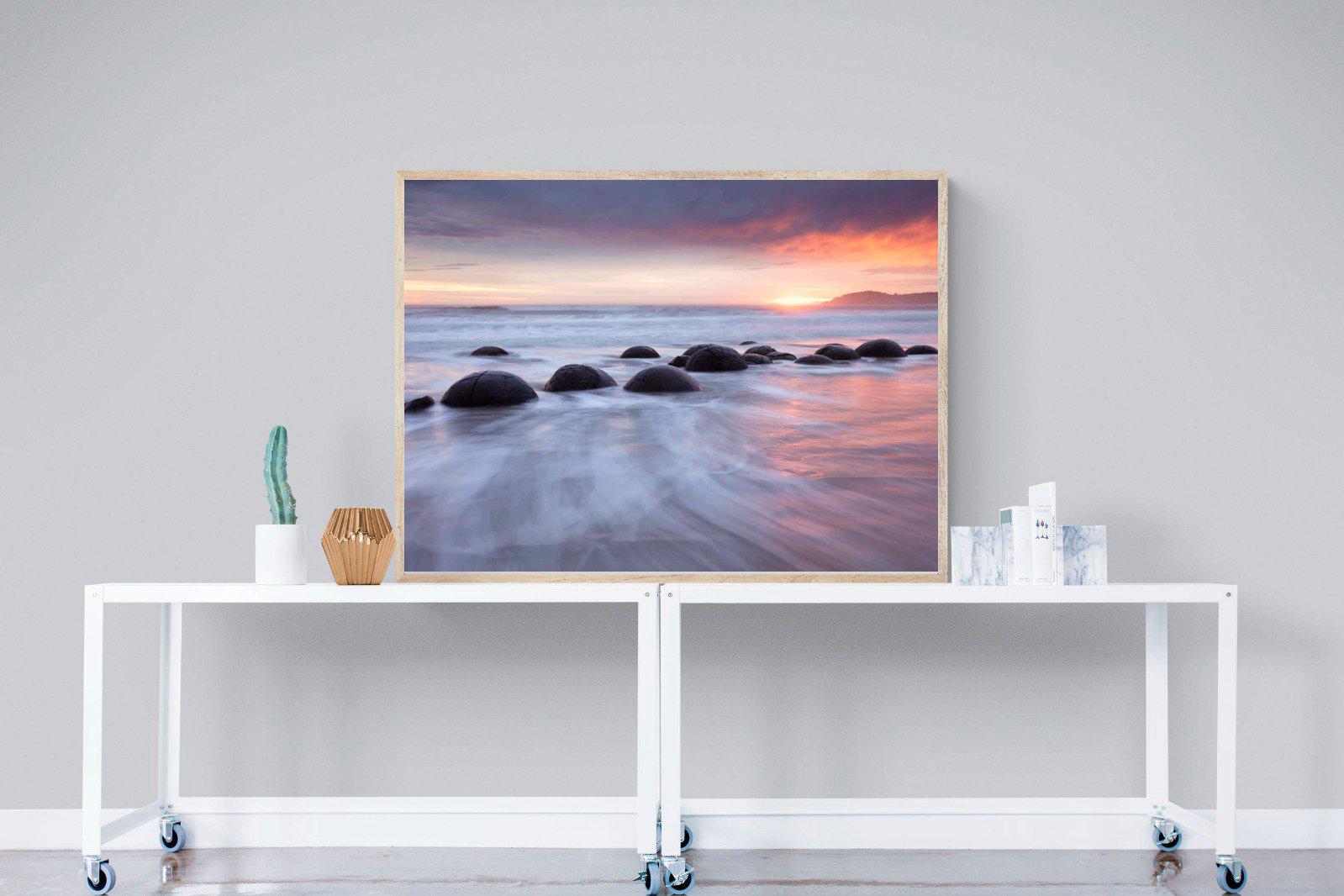 Moeraki Boulders-Wall_Art-120 x 90cm-Mounted Canvas-Wood-Pixalot