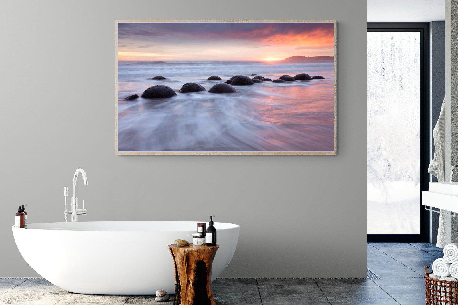 Moeraki Boulders-Wall_Art-180 x 110cm-Mounted Canvas-Wood-Pixalot