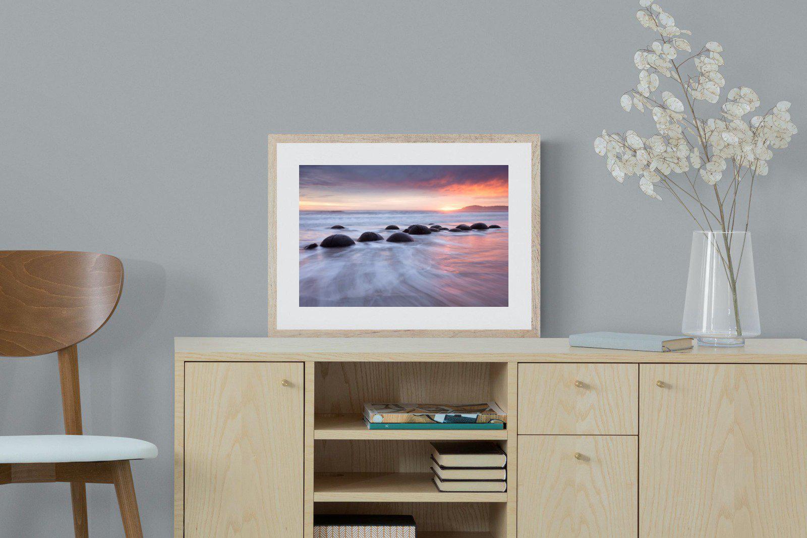 Moeraki Boulders-Wall_Art-60 x 45cm-Framed Print-Wood-Pixalot