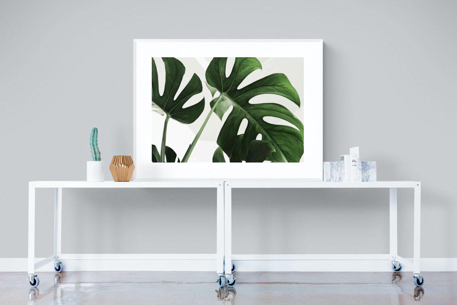 Monstera-Wall_Art-120 x 90cm-Framed Print-White-Pixalot