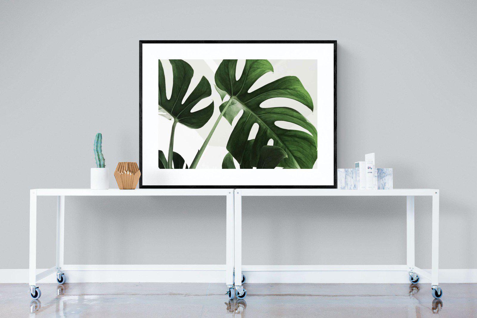 Monstera-Wall_Art-120 x 90cm-Framed Print-Black-Pixalot