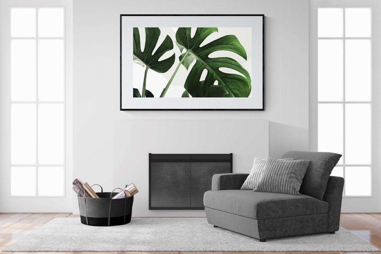 Monstera-Wall_Art-150 x 100cm-Framed Print-Black-Pixalot