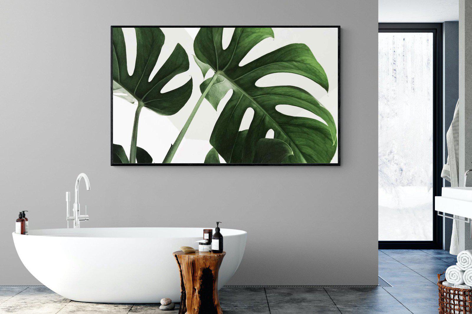 Monstera-Wall_Art-180 x 110cm-Mounted Canvas-Black-Pixalot