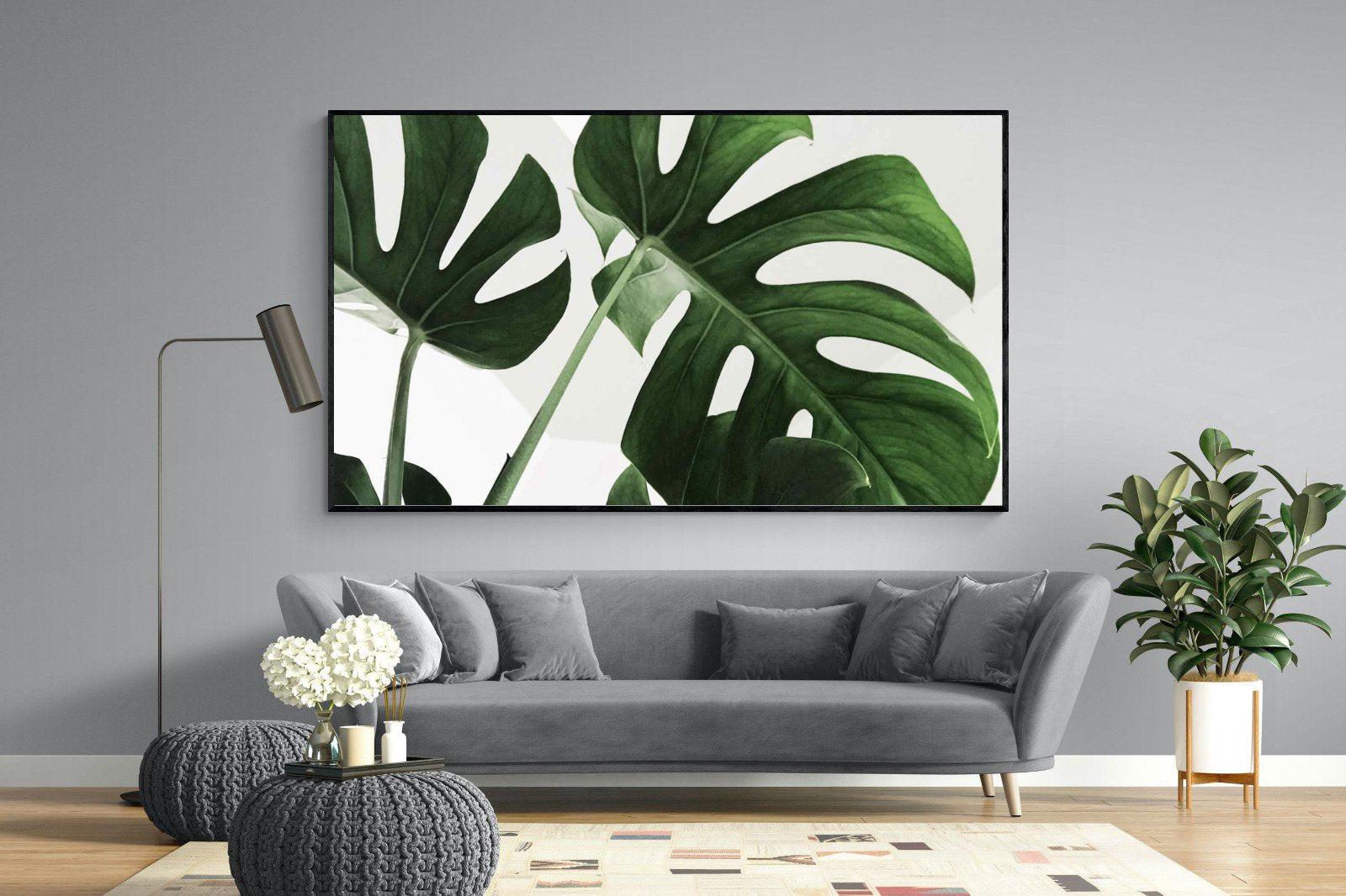 Monstera-Wall_Art-220 x 130cm-Mounted Canvas-Black-Pixalot