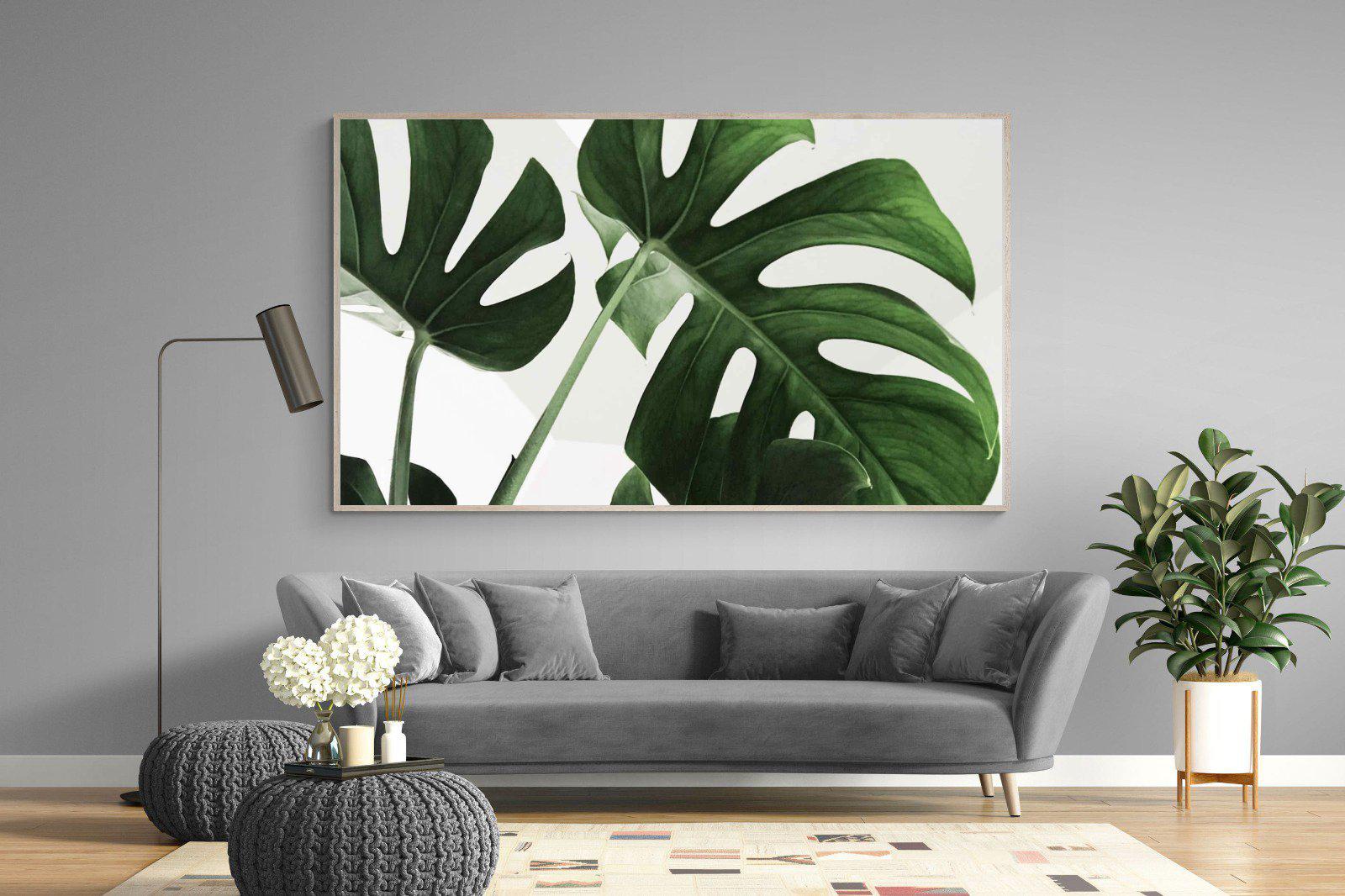 Monstera-Wall_Art-220 x 130cm-Mounted Canvas-Wood-Pixalot