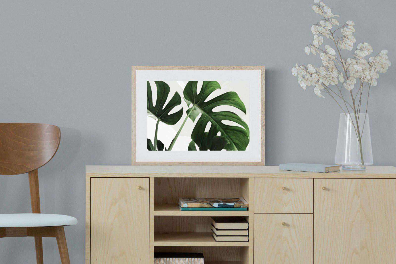 Monstera-Wall_Art-60 x 45cm-Framed Print-Wood-Pixalot